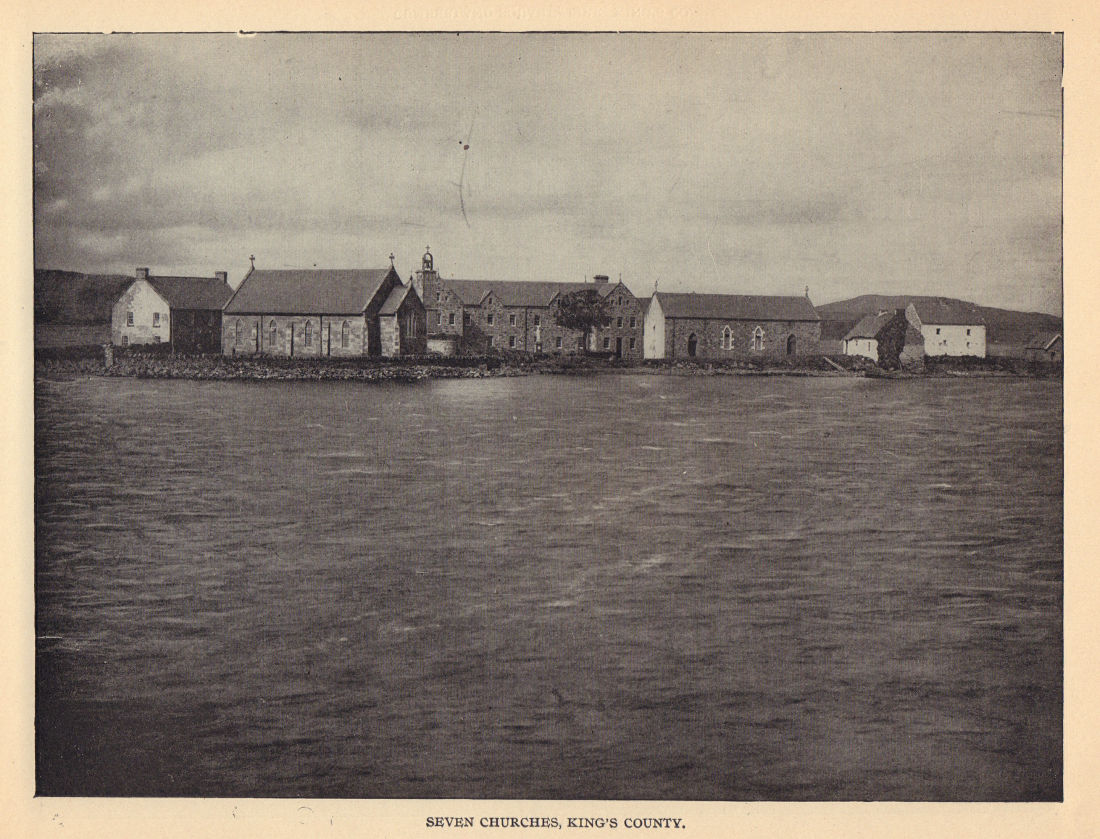 Seven Churches, King's County. Ireland 1905 old antique vintage print picture